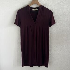 Fighting Eel Eggplant Maroon Purple V Neck Stretchy Dress Hawaii Paradise Aloha